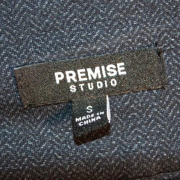 Premise Studio Small Herringbone Navy Blue Pencil Skirt - Picture 3 of 3